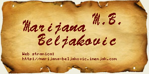 Marijana Beljaković vizit kartica